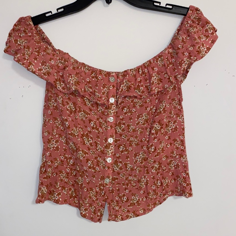 American Eagle Off-The-Shoulder Floral Top